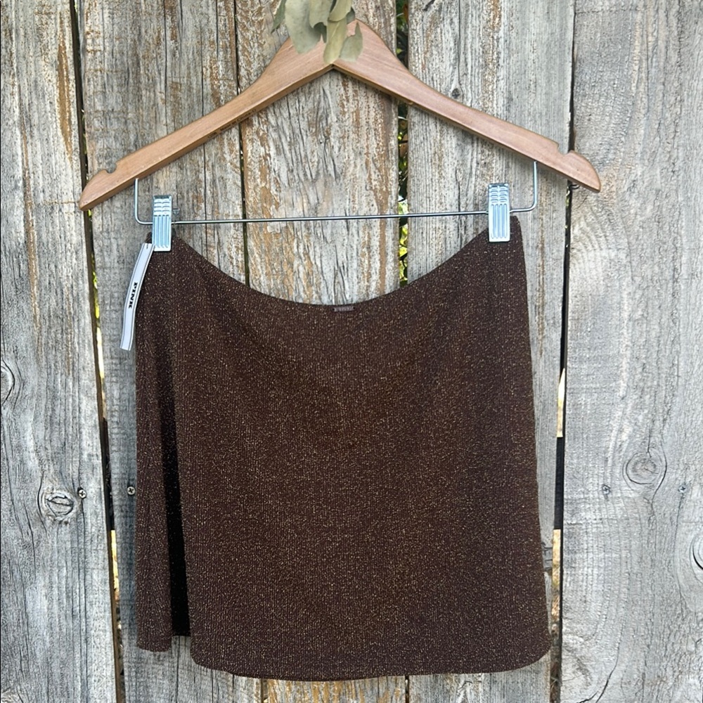 PINK Victoria's Secret Brown Asymmetrical Pencil Skirt Mini